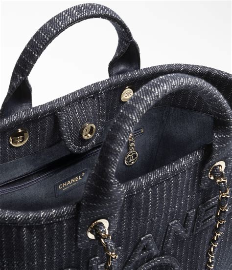 chanel 3351 qa|Shopping bag, Denim & gold metal, dark blue — Fashion .